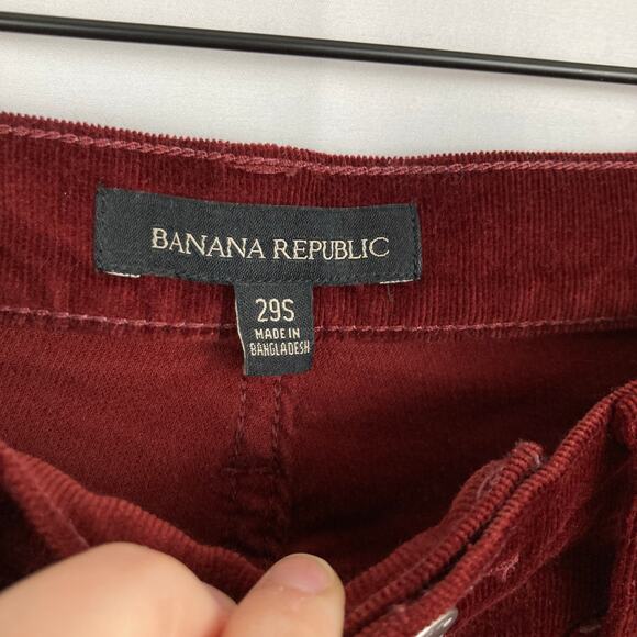 Banana Republic Womens Burgundy Red Skinny Corduroy Pants Size 29S Mid Rise - Picture 6 of 10